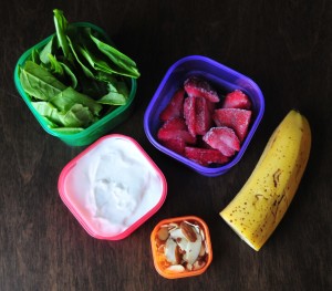 Colorful Containers for Green Smoothie